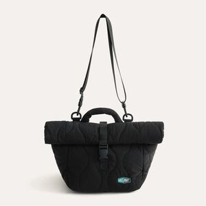 Bagsmart Quilted Roll-Top Insulated Lunch Bag - Black